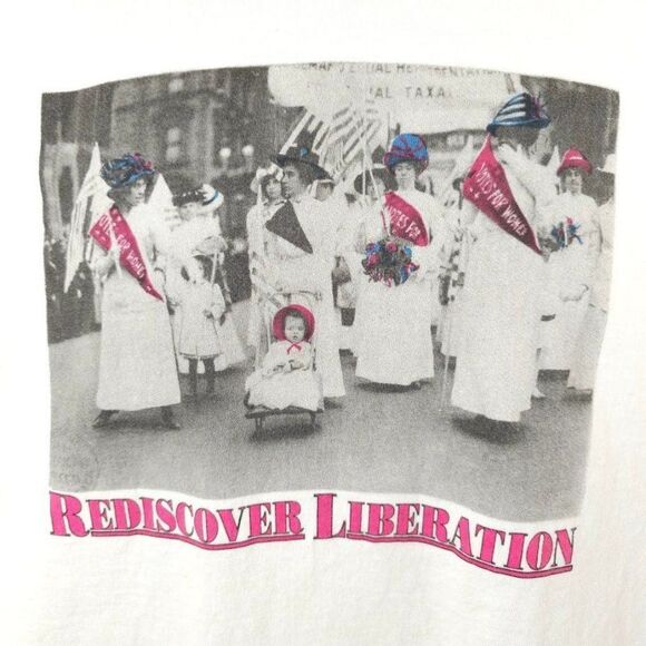 Suffragist Parade T Shirt Mens Size XL Vintage 90s Womens Rights Liberation - Picture 2 of 6